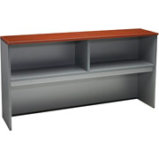 Global Adaptabilites Hutch for 66" Work Surface, Cherry/Storm Gray
