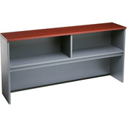 Global Adaptabilites Hutch for 72" Work Surface, Cherry/Storm Gray