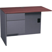 Global Adaptabilities 24"D Return with Left Pedestal, Cherry/Storm Gray