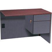 Global Adaptabilities 24"D Return with Right Pedestal, Cherry/Storm Gray