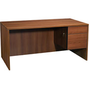 Global Adaptabilities 60" Right Single- Pedestal Desk, Honey