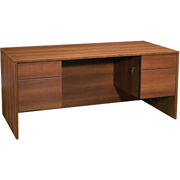 Global Adaptabilities 66" Double-Pedestal Desk, Honey