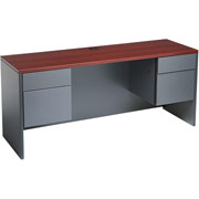 Global Adaptabilities 66" Kneespace Credenza, Cherry/Storm Gray