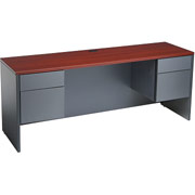 Global Adaptabilities 72" Kneespace Credenza, Cherry/Storm Gray