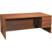 Global Adaptabilities 72" Right Single-Pedestal Desk, Honey
