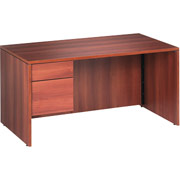 Global Adaptabilities Collection Fully Assembled 60" Left-Single Pedestal Desk, Honey
