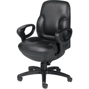 Global Concorde Low-Back Black Leather 24-Hour Executive Chair