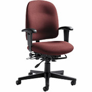 Global Granada Low Back Multi-Tilter Custom Fabric Manager's Chair in Burgundy