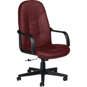 Global Leather Executive Chair,  Burgundy