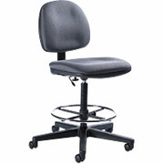 Global Prompt Custom Fabric Drafting Chair in Gray
