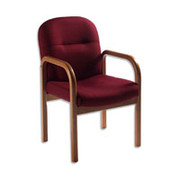 Global Woodmere Executive Side Chair,  Burgundy, Chateau Custom Order Fabric