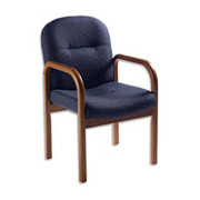 Global Woodmere Executive Side Chair, Cobalt Blue, Jagged Custom Order Fabric