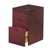 HON 10500 Series 3-Drawer Mobile Pedestal File, Mahogany