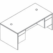 HON 10500 Series 60" Wide Rectangle Top Desk, Mahogany