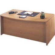 HON 10500 Series 72" Wide Bow Top Desk, Mahogany