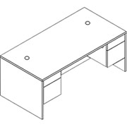 HON 10500 Series 72" Wide Bow Top Desk, Medium Oak