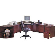 HON 10500 Series 72" Wide Rectangle Top Desk, Medium Oak