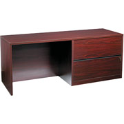 HON 10500 Series Credenza with Right Pedestal Lateral File, Mahogany