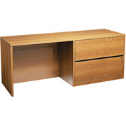 HON 10500 Series Credenza with Right Pedestal Lateral File, Medium Oak