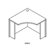 HON 10500 Series Curved Corner Unit, Medium Oak Finish