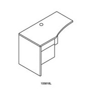 HON 10500 Series Curved Left Return, Medium Oak