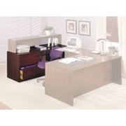 HON 10500 Series Left Single Pedestal Desk, Mahogany