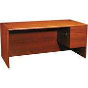 HON 10700 Series 66" Right Single Pedestal Desk, Henna Cherry
