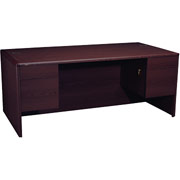 HON 10700 Series 72" Double Pedestal Desk, Mahogany