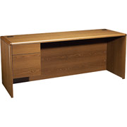 HON 10700 Series 72" Left Single Pedestal Credenza, Medium Oak
