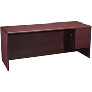 HON 10700 Series 72" Right Single Pedestal Credenza, Mahogany