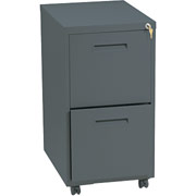 HON 1600 Mobile File Cabinet 2-Drawer, Light Gray, 28"H x 15"W x20"D
