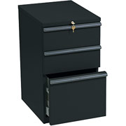 HON 20000 Series 3-Drawer, 19-7/8" Deep Mobile Vertical File, Black