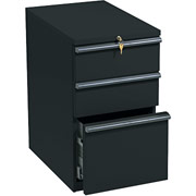 HON 20000 Series 3-Drawer, 22-7/8" Deep Mobile Vertical File, Black