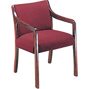 HON 2300 Series Guest Chair, Burgundy, Mahogany Finish