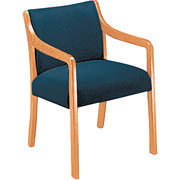 HON 2300 Series Guest Chair, Medium Oak Finish, Blue