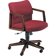 HON 2400 Series Mid-Back Swivel/Tilt Chair, Mahogany Finish, Burgundy