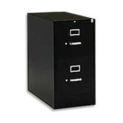 HON 310 Series, 26 1/2" Deep, 2-Drawer, Letter Size Vertical File Cabinet, Black