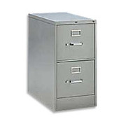 HON 310 Series, 26 1/2" Deep, 2-Drawer, Letter Size Vertical File Cabinet, Light Gray