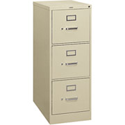 HON 310 Series, 26 1/2" Deep, 3-Drawer, Letter Size VerticaFile Cabinet, Putty