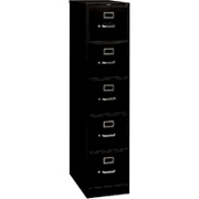 HON 310 Series 5-Drawer, Letter Size Vertical File Cabinet, Black