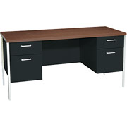 HON 34000 Series Kneespace Credenza, Walnut/Black