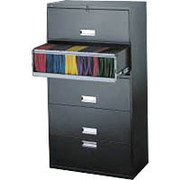HON 36" Wide 5-Shelf File with Retractable Posting Shelf, Black