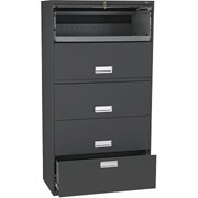 HON 36" Wide 5-Shelf File with Retractable Posting Shelf, Charcoal