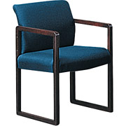 HON 370 Series Mahogany Guest Chair in Blue