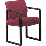 HON 370 Series Mahogany Guest Chair in Burgundy