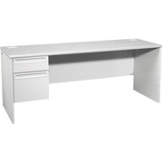 HON 38000 72" x 24" Left  Single Pedestal Credenza, Gray/Gray