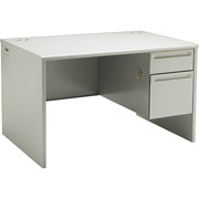 HON 38000 Series, 48" x 30" Right Single Pedestal Desk, Gray/Gray