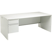 HON 38000 Series, 72" x 36" Left Single Pedestal Desk, Gray/Gray