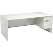 HON 38000 Series, 72" x 36" Right Single Pedestal Desk, Gray/Gray