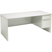 HON 38000 Series "L" Workstation Desk for Left Return, 66"W, Gray/Gray